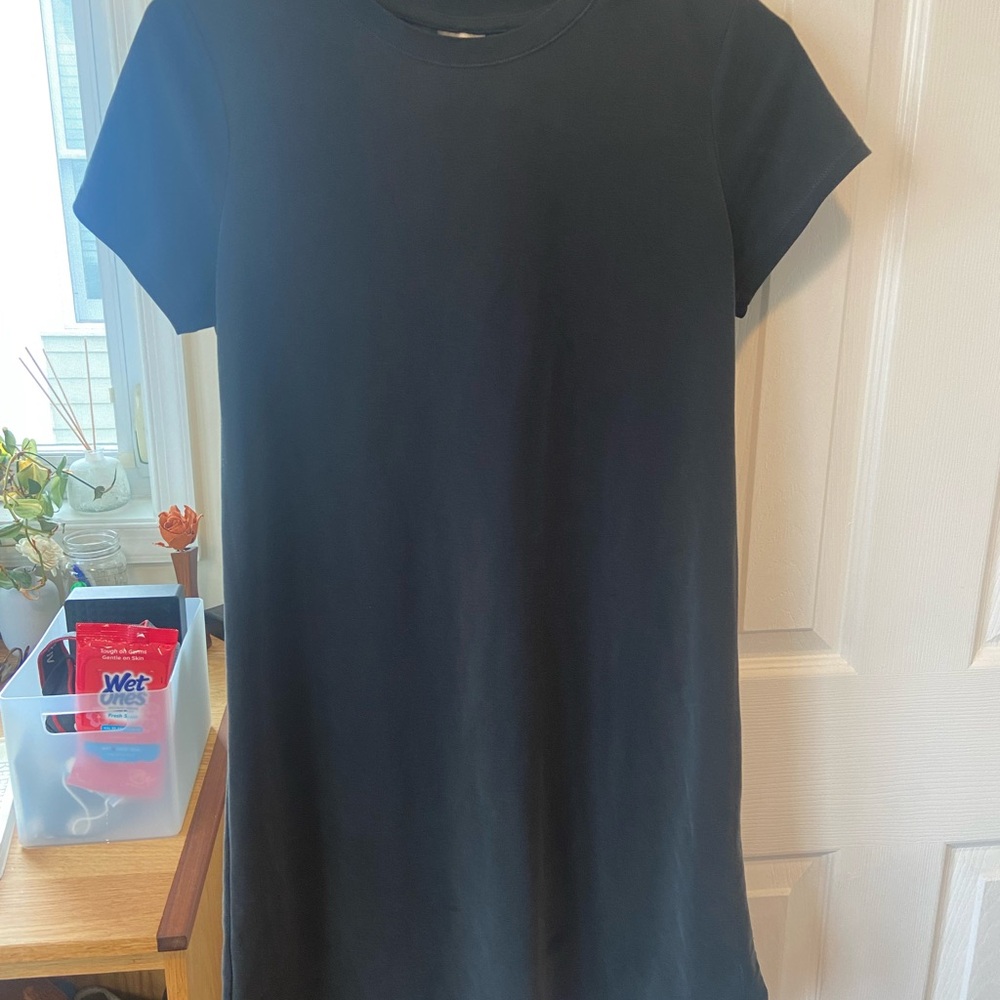 CALIA Black Crew Neck Short Sleeve Mini Dress